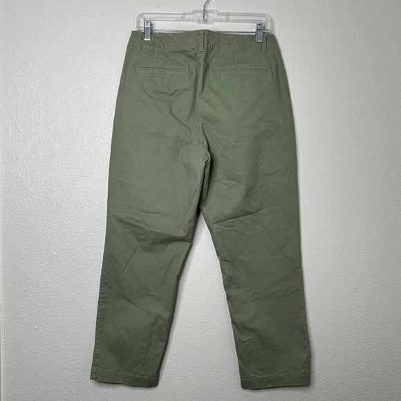 Loft The Monroe Slim Pant Green Size 8 Cotton Twill Ankle Mid Rise Stretch - Picture 7 of 8